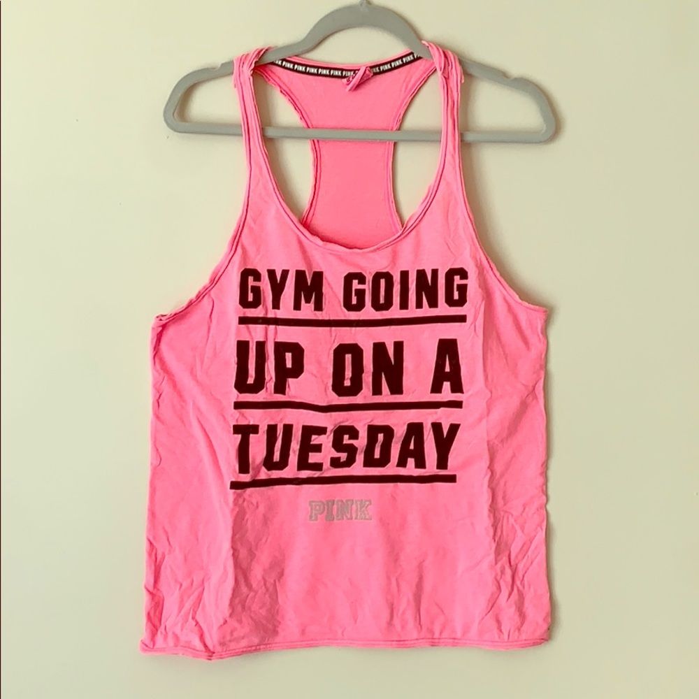 PINK neon pink razorback gym shirt